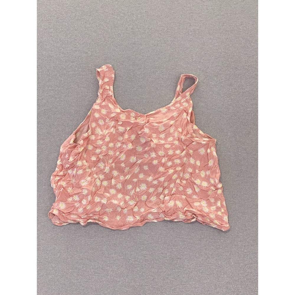 Pink Daisy Print Tank‎ Top Flowy Lightweight Iris Los Angeles Large